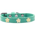 Mirage Pet Products Gold Flower Widget Dog CollarAqua Size 20 630-2 AQ20